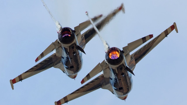 Jets smoke red light precisionism free wallpaper - medium preview image