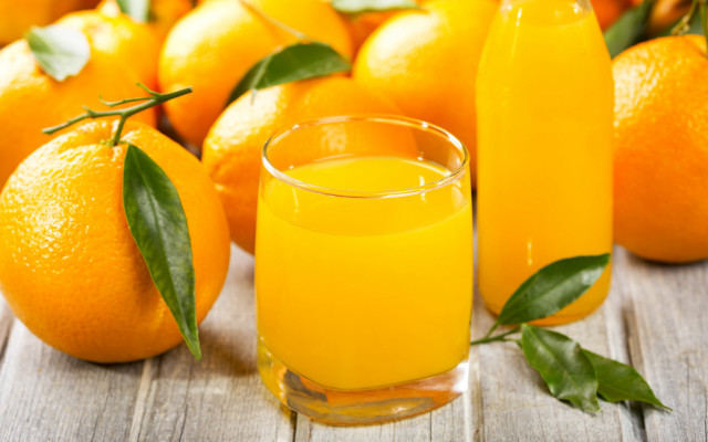 Orange juice glass oranges leaves free wallpaper - medium preview image