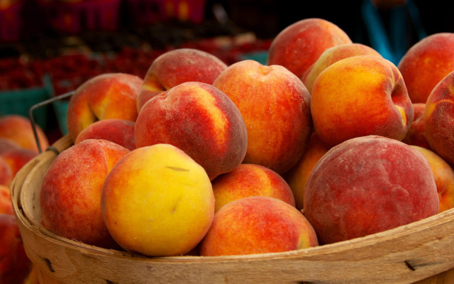 Peach basket marketplace summer vibrant free wallpaper - medium preview image