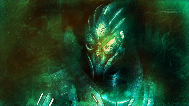 Green alien black face background free wallpaper - medium preview image