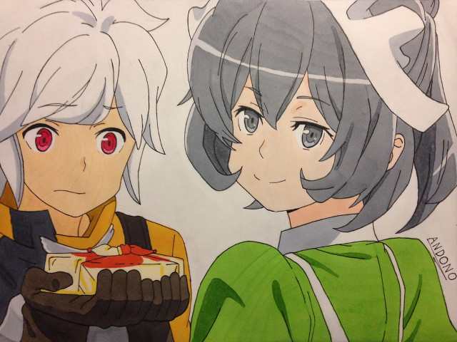 Drawing two people red eyes free wallpaper - medium preview image