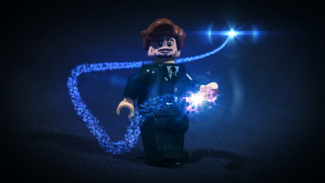 Lego man holding lights glowing free wallpaper - medium preview image