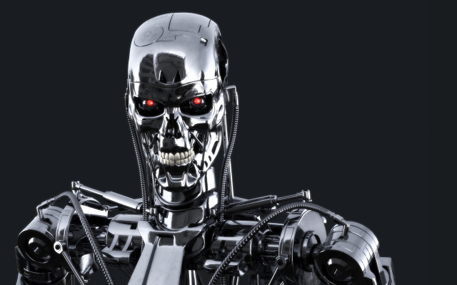 Robot red eyes black background #3 free wallpaper - medium preview image