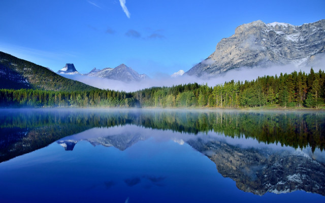 Mountain range reflection lake forest #10 free wallpaper - medium preview image