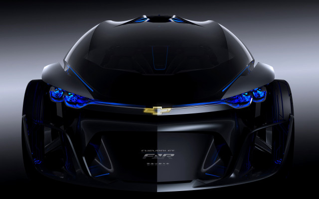 Futuristic car blue lights photorealism free wallpaper - medium preview image