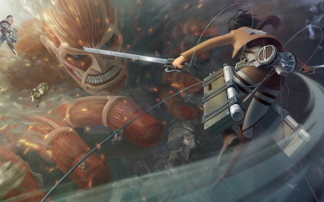 Woman sword demon emblem explosion free wallpaper - medium preview image