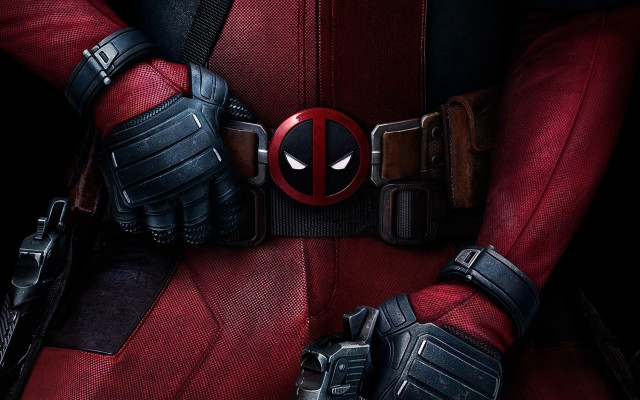 Deadpool red bodysuit gloves mask free wallpaper - medium preview image