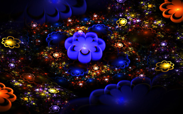 Colorful abstract flower mandelbrot psychedelic free wallpaper - medium preview image