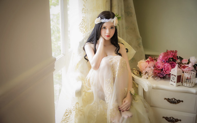 Gothic bride wedding dress flower free wallpaper - medium preview image