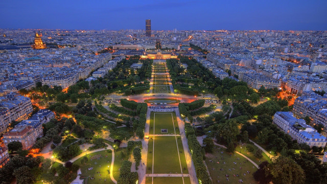 Eiffel tower paris night cityscape free wallpaper - medium preview image