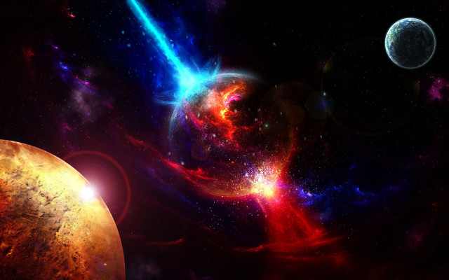 Space stars planet background blue free wallpaper - medium preview image