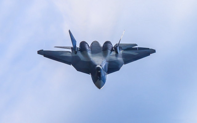 Fighter jet blue sky clouds #31 free wallpaper - medium preview image