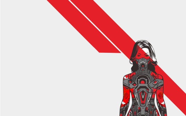 Futuristic woman cyberpunk arc flag free wallpaper - medium preview image