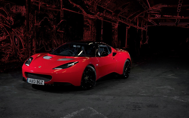 Red sports car graffiti dark free wallpaper - medium preview image