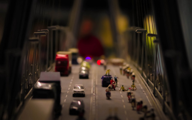 Toy city street night cars free wallpaper - medium preview image