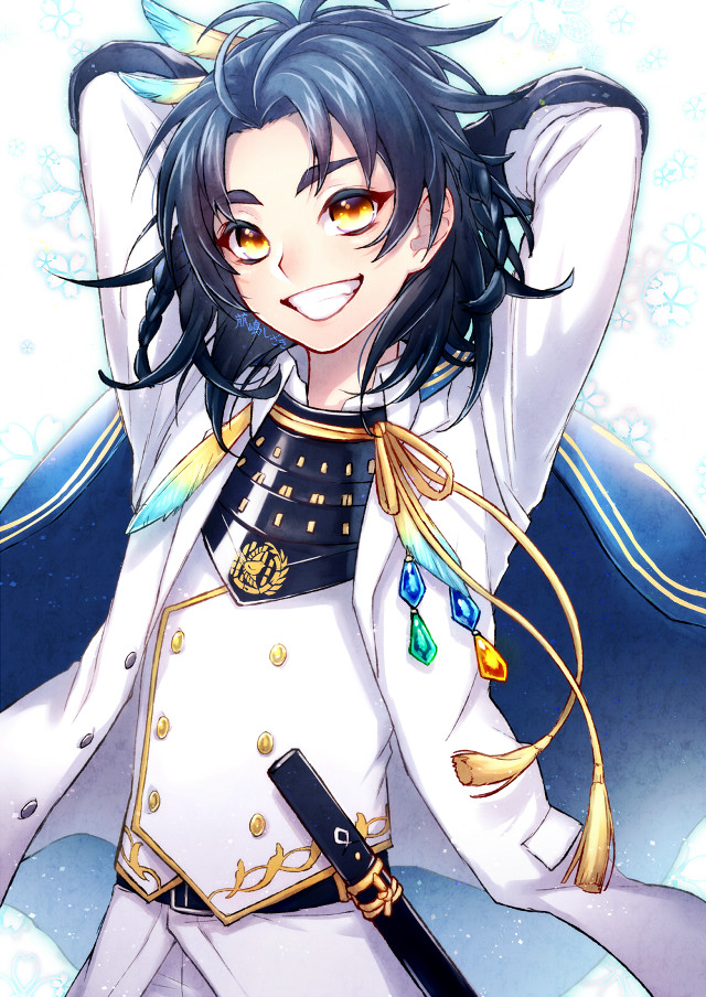 Anime character sword white shirt free wallpaper - medium preview image