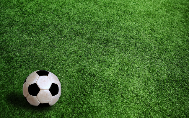 Soccer ball green field checkered free wallpaper - medium preview image