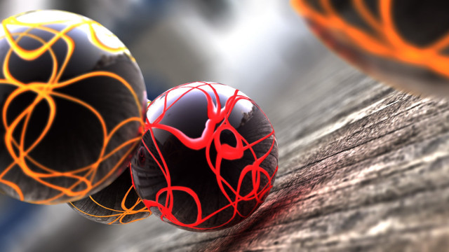 Closeup two balls wooden surface free wallpaper - medium preview image