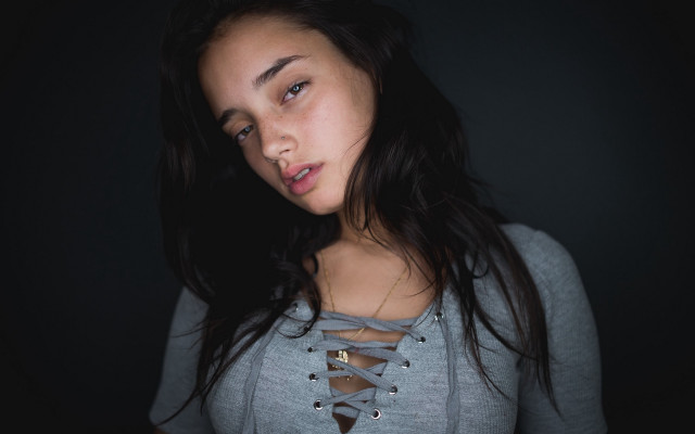 Woman necklace black background model free wallpaper - medium preview image