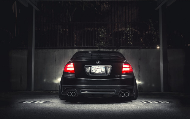 Black car parking lot night #2 free wallpaper - medium preview image