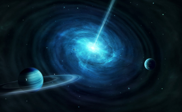 Space astronaut fireworks moon galaxy free wallpaper - medium preview image