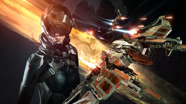 Futuristic woman robot space fireball free wallpaper - medium preview image