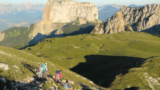 Mountain hiking valley view blue free wallpaper - medium preview image