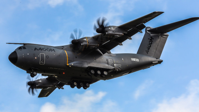 Military plane blue sky clouds #2 free wallpaper - medium preview image