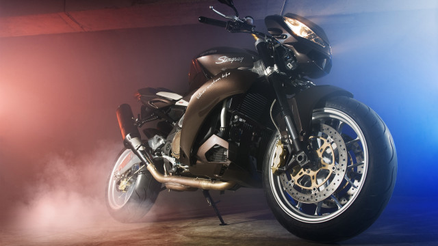 Motorcycle smoke lights digital panfuturism free wallpaper - medium preview image