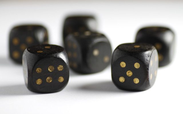 Black gold dices raytraced shallow free wallpaper - medium preview image