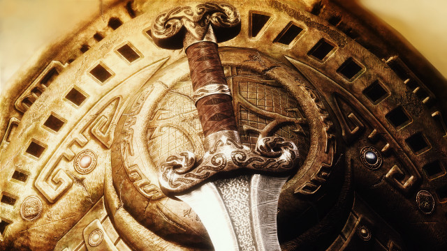 Sword shield pattern wall fantasy free wallpaper - medium preview image