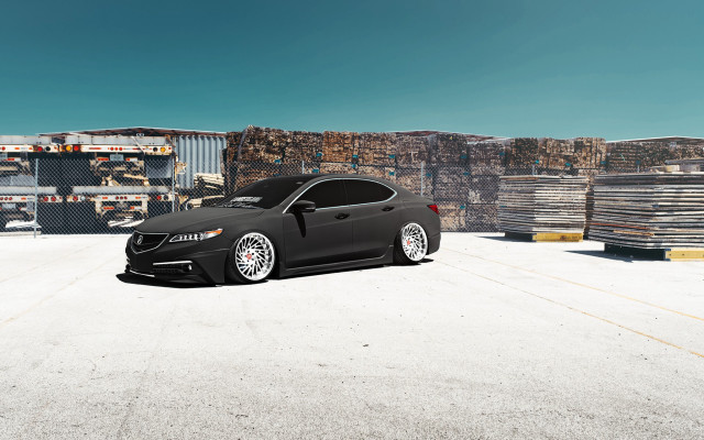 Black car building pallets sky free wallpaper - medium preview image