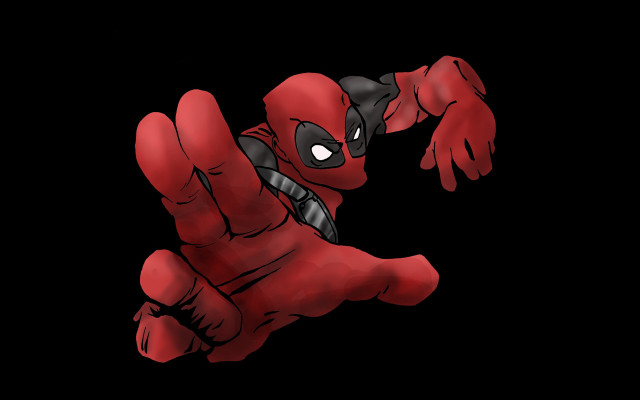 Deadpool flying arms wide eyes free wallpaper - medium preview image