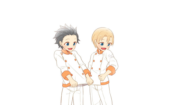 Anime characters holding knife white free wallpaper - medium preview image