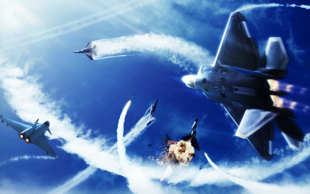 Fighterjets blue sky smoke bomb free wallpaper - medium preview image