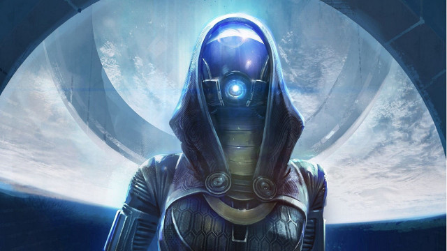 Futuristic man space suit glowing free wallpaper - medium preview image