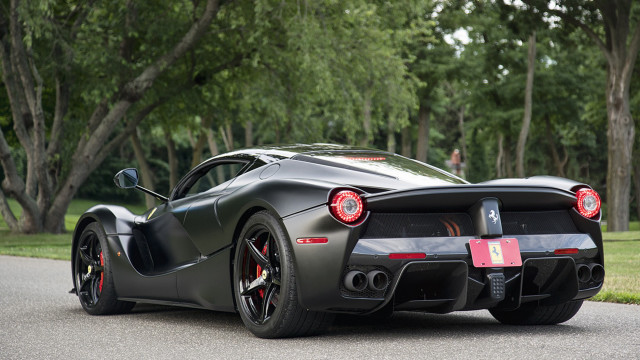 Black sports car parked road #5 free wallpaper - medium preview image