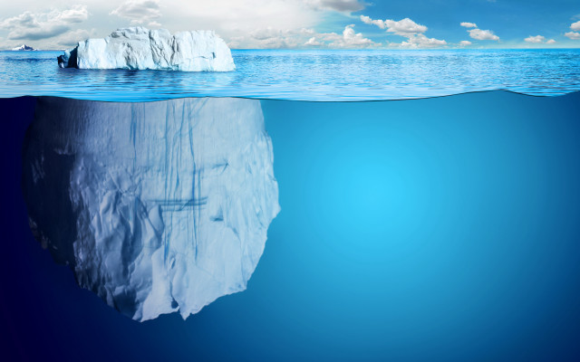 Iceberg ocean sky clouds depth free wallpaper - medium preview image
