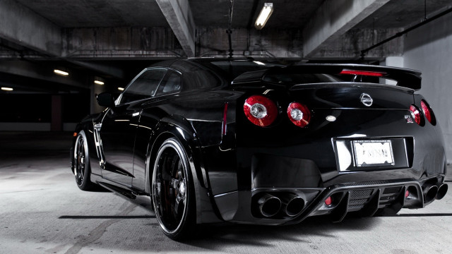 Black sports car parking garage #13 free wallpaper - medium preview image