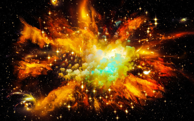 Colorful explosion stars dark sky free wallpaper - medium preview image