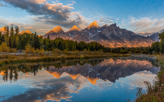 Mountain reflection sunset colorful sky #4 free wallpaper - medium preview image