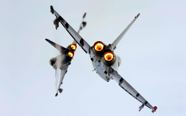 Fighter jet cloudy sky lights #3 free wallpaper - medium preview image