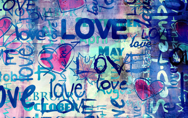 Graffiti love heart multiple girls free wallpaper - medium preview image