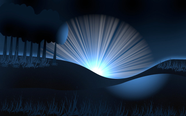 Blue sky sunburst trees fireworks free wallpaper - medium preview image