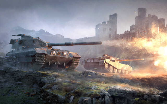 Tanks field castle fireball air free wallpaper - medium preview image