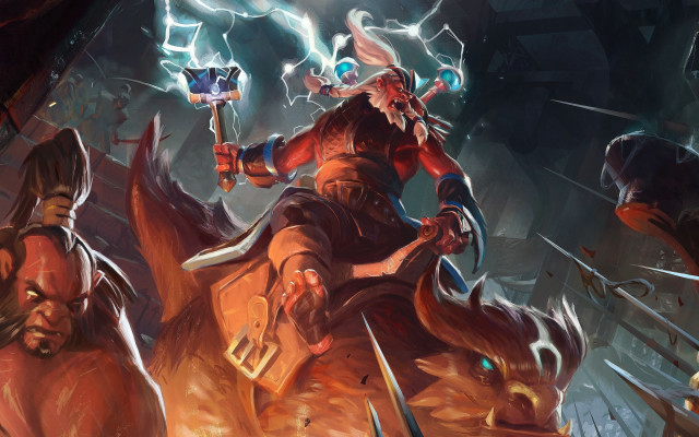 Man horse sword battle glowing free wallpaper - medium preview image