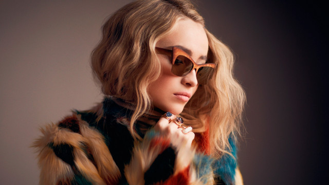 Woman sunglasses colorful coat rings free wallpaper - medium preview image