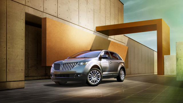 Silver car building open door free wallpaper - medium preview image