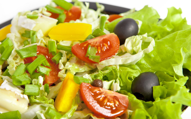 Salad lettuce tomatoes olives cheese free wallpaper - medium preview image