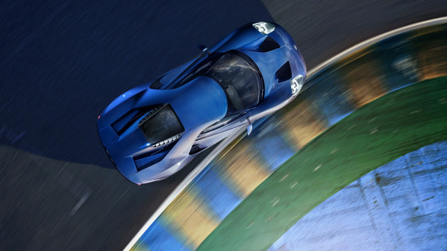 Blue sports car night track #3 free wallpaper - medium preview image